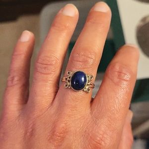 Handmade lapis lazuli & sterling ring